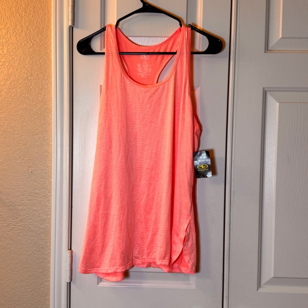 Athletic Works Coral Striped DriWorks Activewear, Racerback Style, NWT